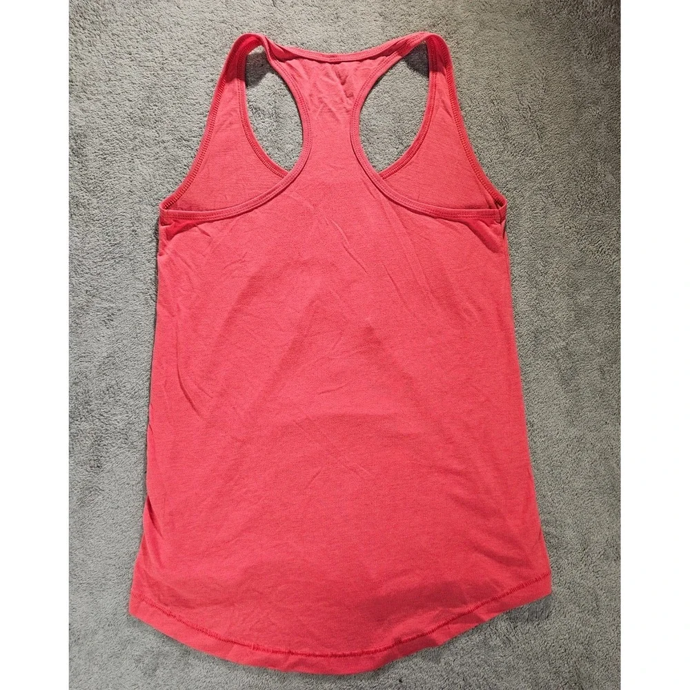 Nike Womens Loose Fit Racerback Tank Top Coral Pink Ombre Swoosh Logo Size S